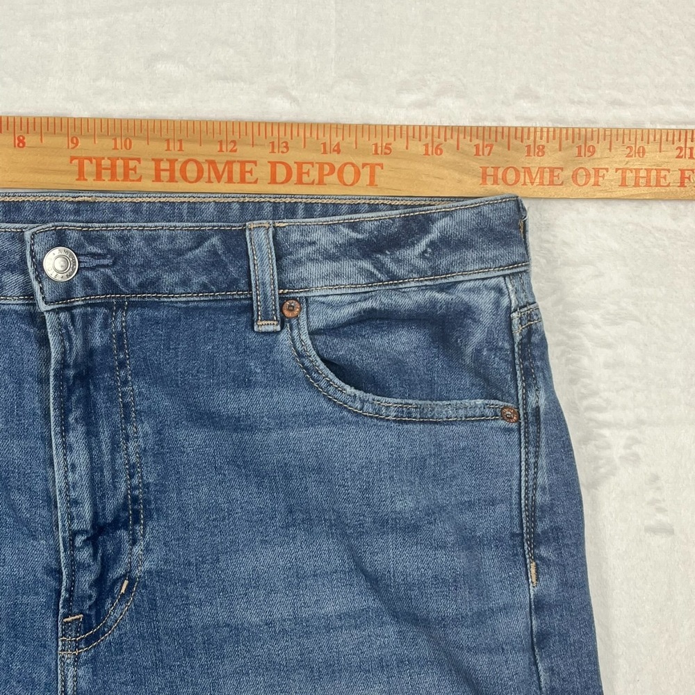 American Eagle Super High Rise Baggy Wide Leg Jeans Womens 14 Light Wash Stretch - Picture 11 of 16